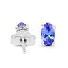 Image 3 : 0.50 ctw Tanzanite Earrings 14K White Gold - REF-11K6T