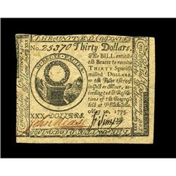 Continental Currency May 10, 1775 $30 Choice New. A Gem Continental Currency May 10, 1775 $30 Choice