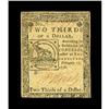 Image 1 : Continental Currency February 17, 1776 $2/3 Extremely F Continental Currency February 17, 1776 $2/3 