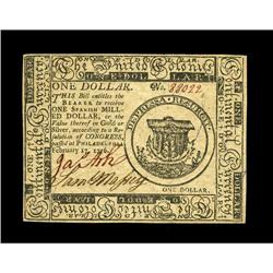 Continental Currency February 17, 1776 $1 Gem New. Beau Continental Currency February 17, 1776 $1 Ge