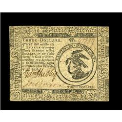 Continental Currency February 17, 1776 $3 New. Closely Continental Currency February 17, 1776 $3 New