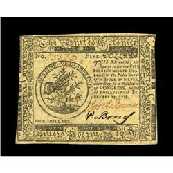 Continental Currency February 17, 1776 $5 Choice About Continental Currency February 17, 1776 $5 Cho