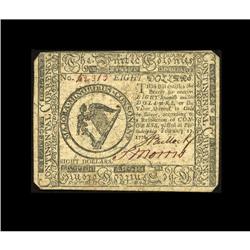 Continental Currency February 17, 1776 $8 New. This ful Continental Currency February 17, 1776 $8 Ne