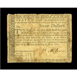 New Hampshire April 29, 1780 $7 Fine. There are a few m New Hampshire April 29, 1780 $7 Fine.