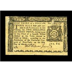 New York March 5, 1776 $1/3 Choice About New. Tight at New York March 5, 1776 $1/3 Choice About New.