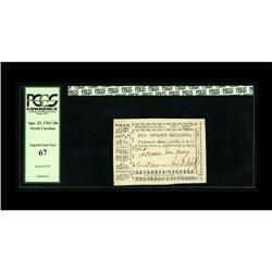 North Carolina April 23, 1761 20s PCGS Superb Gem New 6 North Carolina April 23, 1761 20s PCGS Super