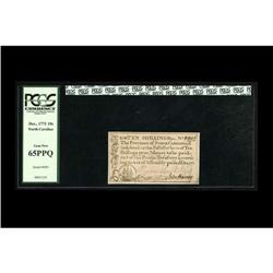 North Carolina December, 1771 10s PCGS Gem New 65PPQ. A North Carolina December, 1771 10s PCGS Gem N
