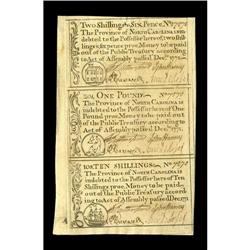 North Carolina December, 1771 Strip of Three Very Choic North Carolina December, 1771 Strip of Three
