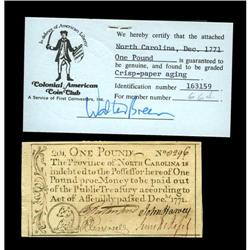 North Carolina December, 1771 L1 Choice New. A nice exa North Carolina December, 1771 L1 Choice New.