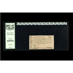 North Carolina December, 1771 L1 PCGS Gem New 66PPQ. A North Carolina December, 1771 L1 PCGS Gem New