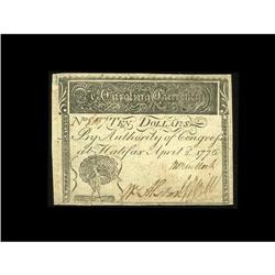 North Carolina April 2, 1776 $10 Extremely Fine-About N North Carolina April 2, 1776 $10 Extremely F