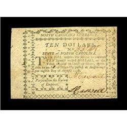 North Carolina August 8, 1778 $10 Choice About New. Bea North Carolina August 8, 1778 $10 Choice Abo