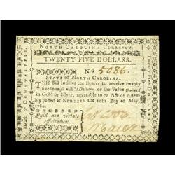 North Carolina May 10, 1780 $25 Very Fine-Extremely Fin North Carolina May 10, 1780 $25 Very Fine-Ex
