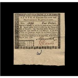 Rhode Island July 2, 1780 $4 Superb Gem New. Lovely mar Rhode Island July 2, 1780 $4 Superb Gem New.