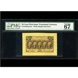 Fr. 1282SP 25c First Issue Wide Margin Pair PMG Superb Fr. 1282SP 25c First Issue Wide Margin Pair P