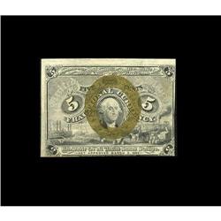 Fr. 1232 Milton 2R5.1i 5¢ Second Issue Treasury Rectang Fr. 1232 Milton 2R5.1i 5¢ Second Issue Treas