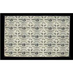 Fr. 1226 3¢ Third Issue Uncut Sheet of Twenty-five Abou Fr. 1226 3¢ Third Issue Uncut Sheet of Twent