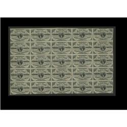 Fr. 1226 3¢ Third Issue Uncut Sheet of Twenty-five Very Fr. 1226 3¢ Third Issue Uncut Sheet of Twent