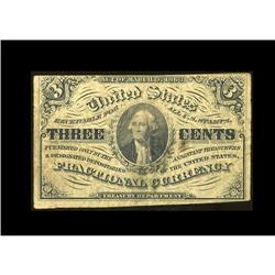 Fr. 1227 Milton 3R3.2d 3¢ Third Issue Inverted Back Fin Fr. 1227 Milton 3R3.2d 3¢ Third Issue Invert