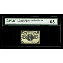 Fr. 1238 5c Third Issue PMG Gem Uncirculated 65. The ma Fr. 1238 5c Third Issue PMG Gem Uncirculated