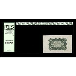 Fr. 1238SP 5c Third Issue Green Wide Margin Reverse PCG Fr. 1238SP 5c Third Issue Green Wide Margin 