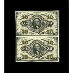 Fr. 1251 10¢ Third Issue Vertical Pair Very Choice New. Fr. 1251 10¢ Third Issue Vertical Pair Very 