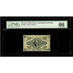 Fr. 1255 10c Third Issue PMG Gem Uncirculated 66. Fr. 1255 10c Third Issue PMG Gem Uncirculated 66.