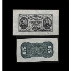 Fr. 1272SP 15¢ Third Issue Wide Margin Pair About New. Fr. 1272SP 15¢ Third Issue Wide Margin Pair A