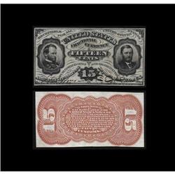 Fr. 1274SP 15¢ Third Issue Narrow Margin Pair About New Fr. 1274SP 15¢ Third Issue Narrow Margin Pai