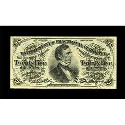 Fr. 1294 25c Third Issue Gem New. The golden overprints Fr. 1294 25c Third Issue Gem New.