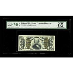 Fr. 1339 50c Third Issue Spinner Type II PMG Gem Uncirc Fr. 1339 50c Third Issue Spinner Type II PMG