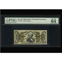 Fr. 1342 50c Third Issue Spinner Type II PMG Choice Unc Fr. 1342 50c Third Issue Spinner Type II PMG