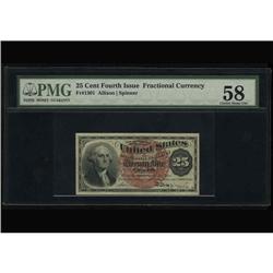 Fr. 1301 25¢ Fourth Issue PMG Choice About New 58. A br Fr. 1301 25¢ Fourth Issue PMG Choice About N