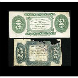 Two Fractional Look-alike Advertising Notes.Haverhill, Two Fractional Look-alike Advertising Notes.