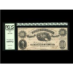 T7 $100 1861. PCGS Very Choice New 64PPQ T7 $100 1861.