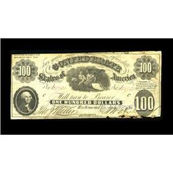 T7 $100 1861. Even circulation is found on this C-note T7 $100 1861.