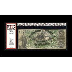 T17 $20 1861. PCGS Apparent Very Fine 20 T17 $20 1861.