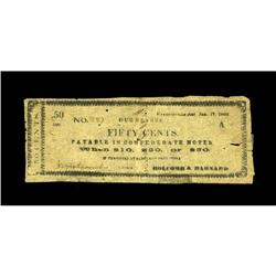 Fayetteville, AR- Holcomb & Barnard 50¢ Jan. 17, 1862 Fayetteville, AR- Holcomb & Barnard