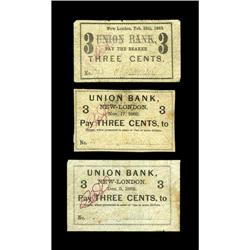 New London, CT- J. C. Learned 3¢ (3) Nov. 17, 1862 New London, CT- J. C. Learned