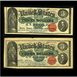 Macomb, IL- B.F. Randolph Ad Notes circa 1870s Two Slig Macomb, IL- B.F. Randolph