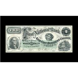 Quincy, IL- Gem City Business College $2 Jan. 1, 1877 S Quincy, IL- Gem City Business College