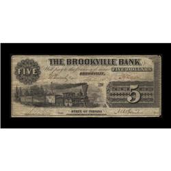 Brookville, IN- The Brookville Bank $5 April 5, 1854 G6 Brookville, IN- The Brookville Bank