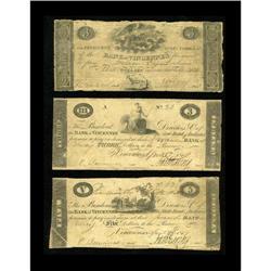 Vincennes, IN - Bank of Vincennes $3 (2), $5 1816-19 Wo Vincennes, IN - Bank of Vincennes