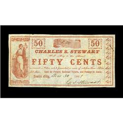 Amite City, LA- Charles S. Stewart Q 50¢ Dec. 30, 1861A Amite City, LA- Charles S. Stewart