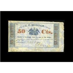 New Orleans, LA- C.C. Morgan 50¢ March 1, 1862A nice ex New Orleans, LA- C.C. Morgan