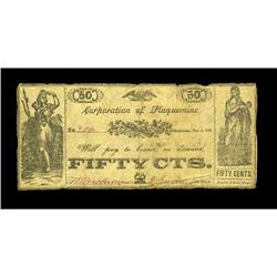 Plaquemine, LA- Parish of Plaquemine 50¢ Nov. 4, 1862 Plaquemine, LA- Parish of Plaquemine