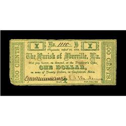 Plaquemine, LA- Parish of Iberville $1 April 15, 1862Th Plaquemine, LA- Parish of Iberville