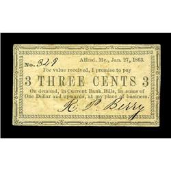 Alfred, ME- R.T. Berry 3¢ Jan. 27, 1863 Wait UNLAn exce Alfred, ME- R.T. Berry