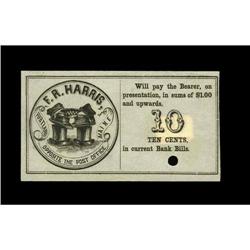 Portland, ME- F.R. Harris 10¢ Wait 122A tougher piece o Portland, ME- F.R. Harris