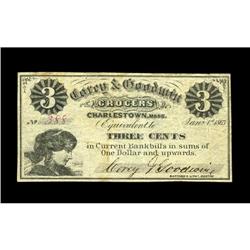 Charlestown, MA- Corey & Goodwin 3¢ Jan. 1, 1863A very Charlestown, MA- Corey & Goodwin